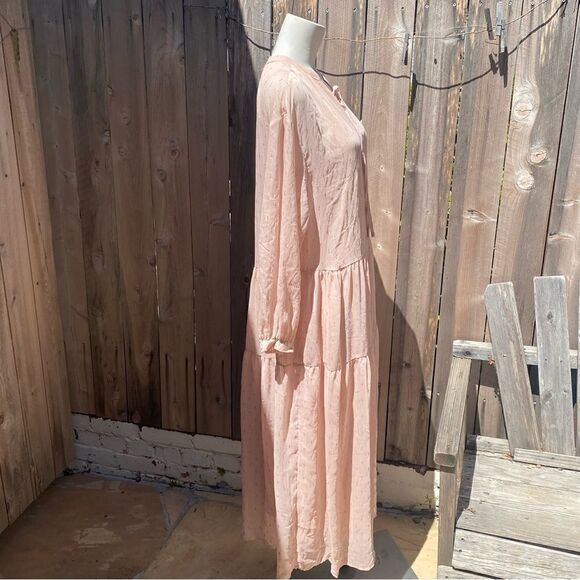 Mango nude pink Metallic details dress size small - Picture 13 of 15